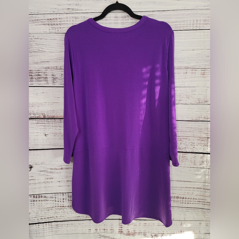 Lauren Ralph Lauren 2X Purple Tunic Length Top - Picture 3 of 5